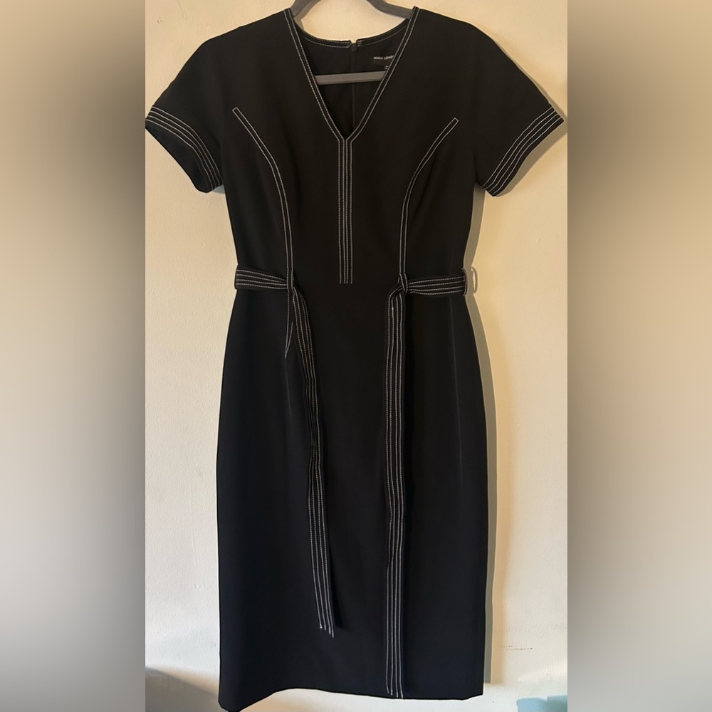 Maggy London Black Dress with White Accents